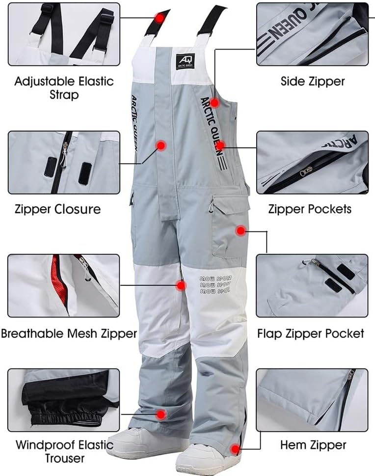 GS SNOWING Womens Snow Bibs Ski Pants Waterproof Windproof Insulated Ripstop Snowboarding Overalls for Winter Sport - Image 1